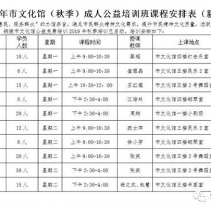 【报名公告】成人艺术课程免费学，铜陵市文化馆2019年公益培训秋季班报名开始啦