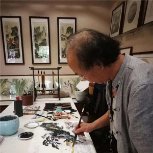 画家角振平应南京缪总邀请再次到南京秦淮河夫子庙举行画展